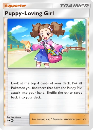 Puppy-Loving Girl card image